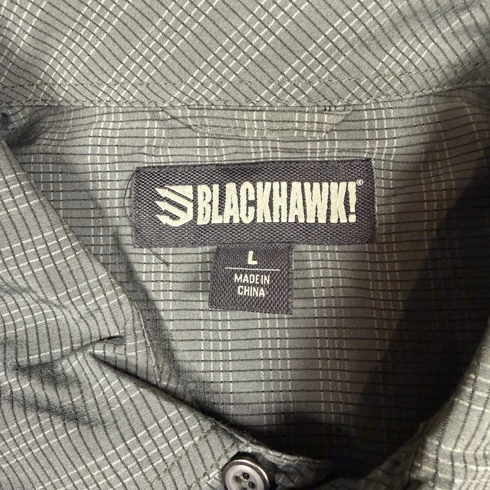 Blackhawk Snap Up Tactical Shirt Men's Large Grey Black Striped GUC - Picture 2 of 8